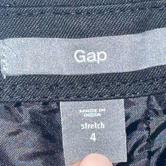 Gap Stretch Black Ruched Ribbon-Trimmed Waist Skirt with Pockets Size 4 - Picture 4 of 10